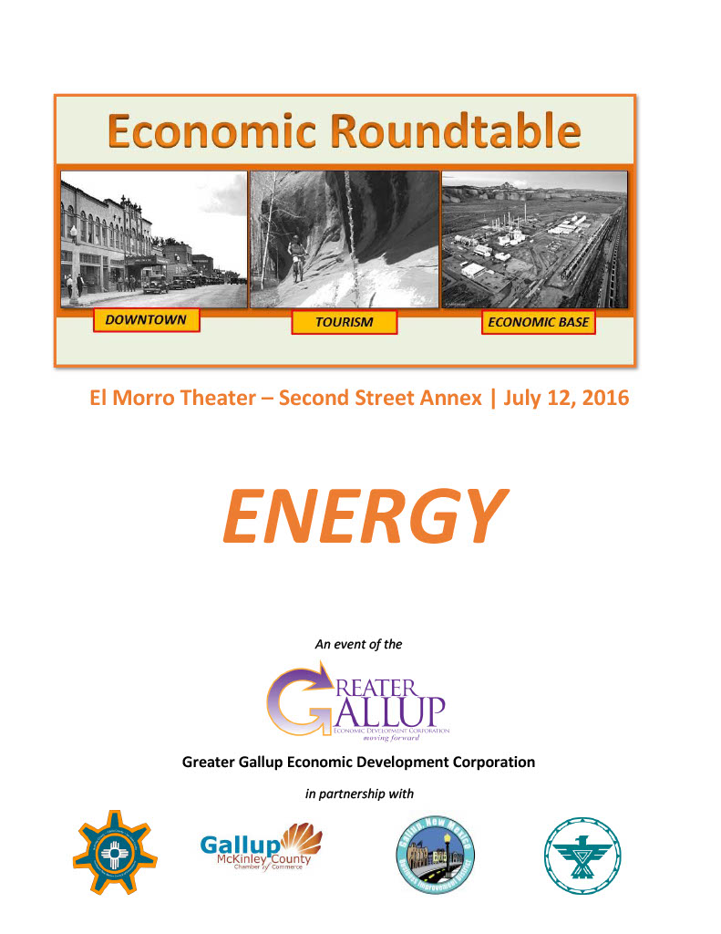 Click to view 2016 Economic Roundtable Presentation - Strategic Challenges in the Gallup/McKinley County Coal Economy link