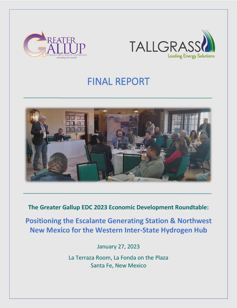 Click to view 2023 Economic Roundtable Final Report - Positioning the Escalante Generating Station & Northwest New Mexico for the Western Inter-State Hydrogen Hub link